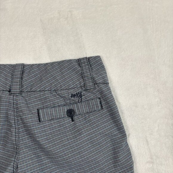 Y2K Roxy Plaid Chino Goth Skate Blue Shorts Capris Women's Size 5 - Picture 8 of 10